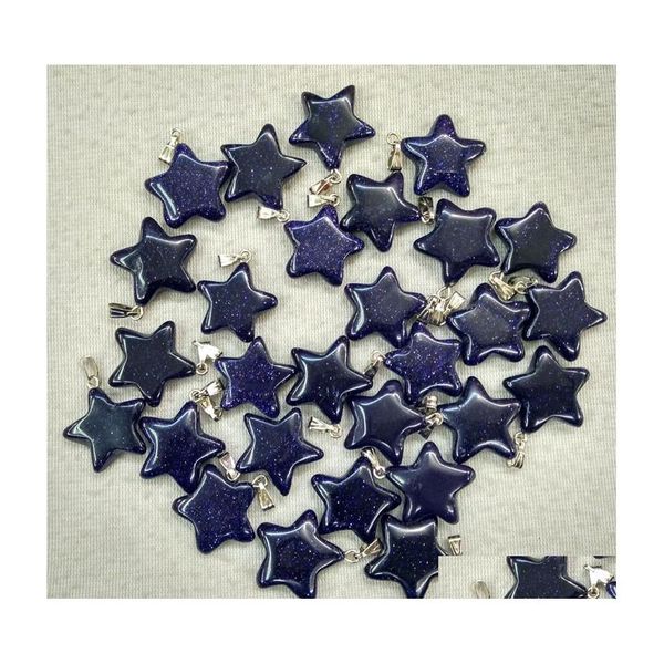 voiture dvr Charms Blue Sand Crystal Pendentifs en forme d'étoile à cinq points pour la fabrication de bijoux à bricoler soi-même