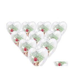 voiture dvr Décorations De Noël Ouvrable Boule En Plastique Transparent En Forme De Coeur Arbre Boules Pour Anniversaire De Mariage Drop Delivery Maison Jardin Fes Dhlma