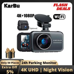 auto dvr Dash Cam 4K Wifi Camera voor Auto Nachtzicht Dvr Dashcam 24 uur Parkeermonitor Voor en Achter Dual Dvr Rejestrator Samochodowy Q231115