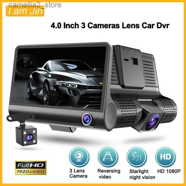 Car DVR Dash Cam para cámara de coche 1080P HD Dashcam 24h Monitor de estacionamiento Dvr Para Coche delantero y trasero 3 Dvrs Kamera Samochodowa Rejestrator Q231115