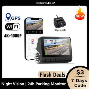 auto dvr Dashcam 4K GPS WIFI 24 uur Parkeermonitor Dash Cam voor autocamera voor en achter Dual Dvrs Video Registrator Dvr Para Coche Kamera Q231115