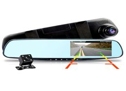 Cámara DVR de doble lente para coche, grabadora de vídeo Full HD 1080P, espejo retrovisor con vista trasera, cámara de salpicadero DVR, registrador automático 3203491