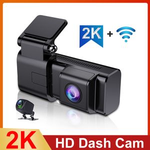 Auto DVR Dual Lens Dash Cam 2K voor- en 1080P achteruitrijcamera Ondersteuning Nachtzicht WiFi GPS 24H Loop-opname Autovideorecorder 0152