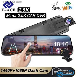 CAR DVR E-ACE 2.5K Mirror Camera voor auto touchscreen videorecorder achteruitkijk spiegel dashcam 1440p GPS wifi 24H parkeering DVR zwarte doos Q231115