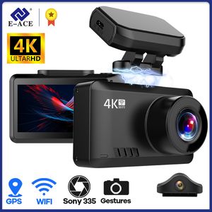 voiture dvr E-ACE B44 4K Dash Voiture DVR Enregistreur Vidéo Ultra HD 2160P GPS Piste WiFi Vision Nocturne Dashcam soutien 1080P Caméra Arrière