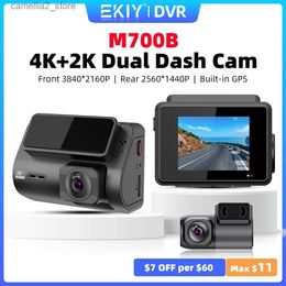 DVR de voiture EKIY M700B 4K Dash Cam GPS intégré 2160P 140FOV caméra voiture Dashcam DVR enregistreur 24H moniteur de stationnement WiFi APP 2K caméra arrière automatique Q231115