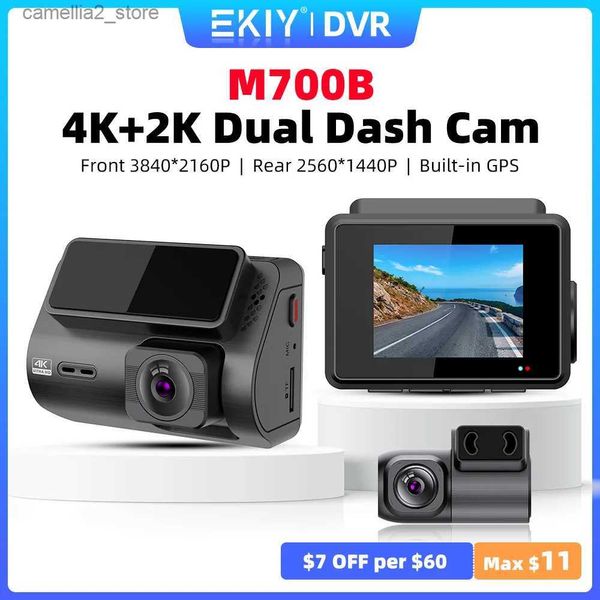 dvr del coche EKIY M700B 4K Dash Cam GPS incorporado 2160P 140FOV Cámara Dashcam DVR Grabador 24H Monitor de estacionamiento WiFi APP 2K Auto Rear Cam Q231115