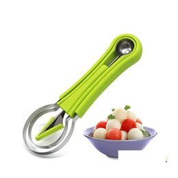 Voiture DVR Fruits Légumes Outils 4 en 1 Trancheur de pastèque Cutter Scoop Couteau à découper Plateau Dig PP Séparateur Gadgets de cuisine Acces Drop Deli Dhz9X