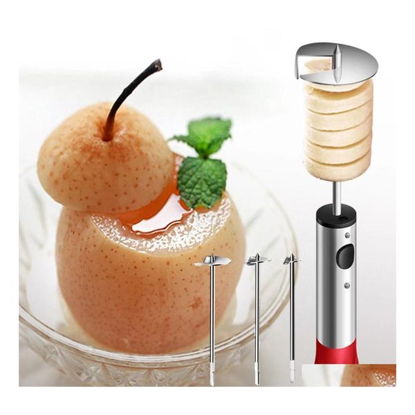 Voiture DVR Fruits Légumes Outils 4pcs / Set Gadget de cuisine Vege Drill Creuser Corer Outil de cuisson Spiral Cutter Spiralizer Accessoires créatifs Dhmdp