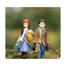 Auto DVR Garden Decoraties 1 st Mini Paren Dolls Fairy Miniatures Diy Micro Landschap Decor Actie Figuren Figurine Vintage Home Drop deliv Dhpg6