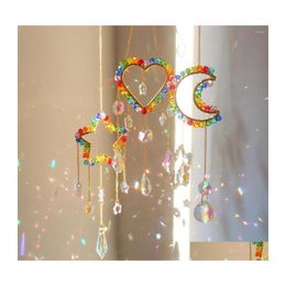 Auto DVR Garden Decoraties Chakra Glas Crystal Suncatcher Hangende maan Catcher Hangers Wind Chimes Regenboog Prism Drop hanger Home Decor D DHJBC