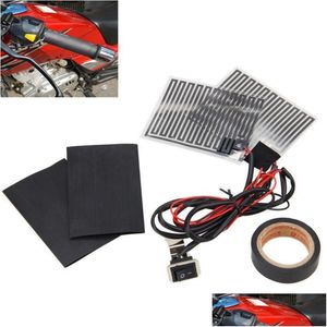 Auto DVR Stuur Motorfietsgreepgrepen Verwarmde Wrap Grip Kit Pads voor 12V sneeuwscooters veegmachines Handbalk Pad Drop levering mobiele telefoons Dhavr