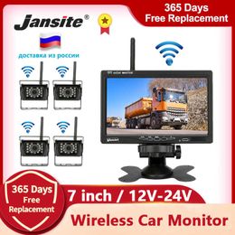 Coche dvr Jansite 7 pulgadas Monitor de visión trasera inalámbrico cámara de marcha atrás del vehículo para camión RV autobús imagen inversa 12V24VHKD230701