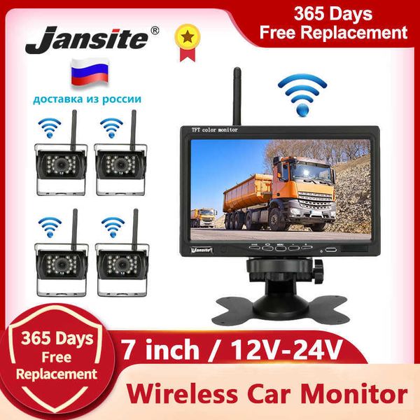 Voiture dvr Jansite 7 pouces sans fil vue arrière moniteur véhicule caméra de recul pour camion RV Bus image inverse 12V24VHKD230701