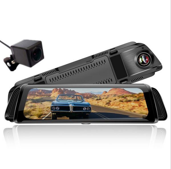 Voiture DVR miroir caméra 10 pouces écran tactile enregistreur vidéo rétroviseur Dash Cam avant et arrière caméra miroir DVR boîte noire 904