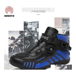 Coche DVR Calzado de motocicleta Botas para hombre Biker Velocidad impermeable Motocross Racing Antideslizante Protector Moto Montar Off Road Shoes1 Drop Deli Dhek9