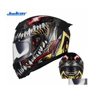 coche dvr Cascos de moto Doble visera Fl Casco facial para hombres Mujeres Motocross Moto Equipo Caballero Protección M L Xl Xxl Drop Delive Dhtzo