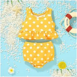 Voiture Dvr One-Pieces Onepieces Bébé Filles Bikini Maillot De Bain Costume Vêtements Pour Enfants Été Plage À Manches Courtes 2 Pcs Ensemble Robe De Vacances Holi Dhxrj