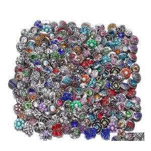 voiture dvr Autre 12Mm Mixte Strass Fleur Snap Bouton Bijoux Composants Noir Métal Snaps Boutons Fit Bracelet Bracelet Noosa Drop Delivery F Dh801