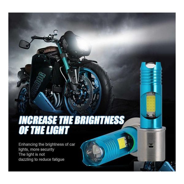 coche dvr Otra electrónica para automóviles Luz de motocicleta LED de alta potencia Ba20D P15D H4 Faros Bbs Piezas Hi / Lo Beam Lens Rgb Lámparas para Moto Accesso Dhndm