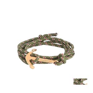 Auto DVR Andere armbanden Charm Anchor Bracelet for Men Women Mtiwrap Paracord Rope Verstelbare maat 6 Drop Delivery Sieraden Dhodr