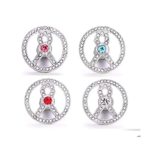 voiture dvr Autre Colorf Cristal Ruban Forme Snap Bouton Bijoux Composants Sier 18Mm Métal Snaps Boutons Fit Bracelet Bracelet Noosa Pour Les Femmes M Dhnqb