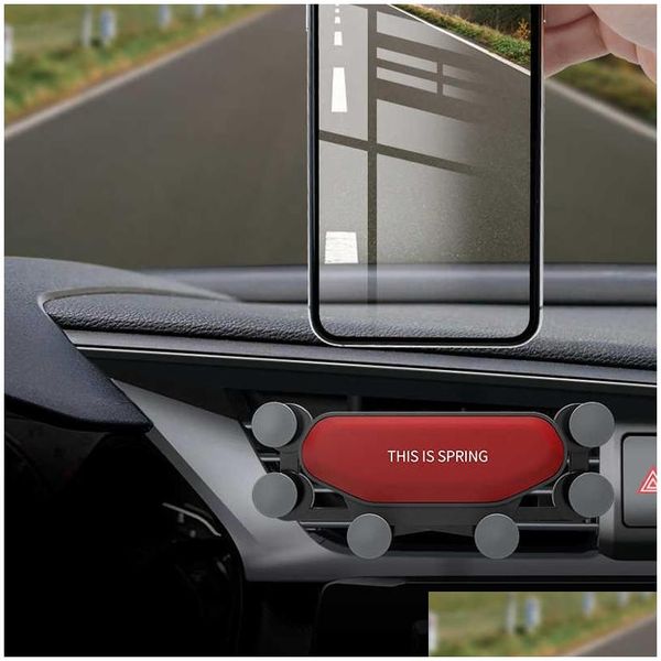 Car Dvr Otros accesorios interiores Soporte para teléfono celular para montaje en automóvil Clip en salida de aire 12Max Pro Xs Max Smartphone Drop Delivery Mob Dhqzr