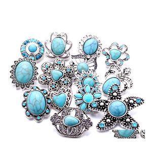 Auto DVR Andere veel snap knoop sieradencomponenten hars turquoise 18 mm metalen snaps knopen passen armband bangle noosa drop levering bevindingen dhse5