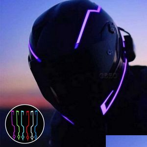 Voiture Dvr Autres accessoires de moto Casque Lumière Riding Signal El Strip Clignotant Durable Kit Bar Diy Led Réflecteur Film Froid Une Paire D Dhuvz