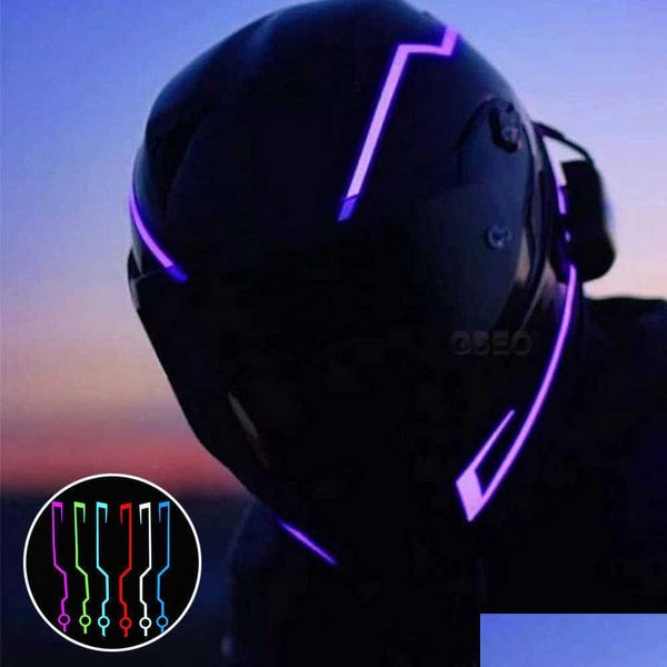 Voiture Dvr Autres accessoires de moto Casque Lumière Riding Signal El Strip Clignotant Durable Kit Bar Diy Led Réflecteur Film Froid Une Paire D Dhuvz