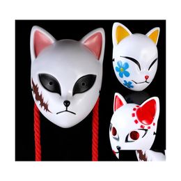 Auto DVR Party Maskers Japanese Demon Slayer Mask Kimetsu No Yaiba Cosplay Sabito Kamado Tanjirou Makomo Abs Halloween Costume Props 200929 Dro Dhuof