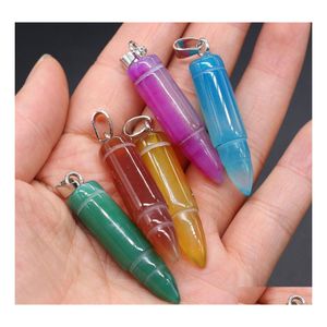 Auto DVR Hanger Kettingen Arrowhead Point Semiprecious Stone Pillar Pendum Diy Men ketting Energie sieraden maken Hip Hop retro punkstijl D DHFHL