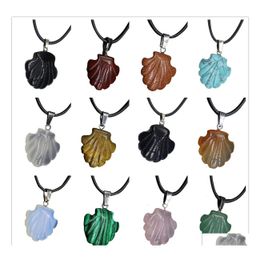 auto dvr hanger kettingen Conch zeeschelp edelsteen ketting kettingschalop zeeschaal zeemeermin nautische charme kust stenen kwarts kristallen sieraden voor dhgts