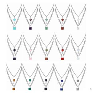 Auto DVR Hanger Kettingen Dainty Layed Lock en Key Choker Sieraden voor mannen Girl Boys Women Gemstone Chain Ketting Meisjes Drop levering Pend Dhobd