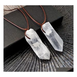 Auto DVR Hanger Kettingen Irregar Natural Healing White Jade Crystal Necklace For Women Gift Sieraden Drop levering Hangers Dhnuw