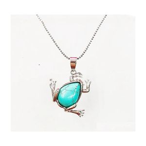 Auto DVR Hanger Kettingen Natuurlijke stenen kikker ketting 12 stuks unisex gemengde kleur verjaardag ADT geschenk schattig eenvoudige groothandel drop levering jood