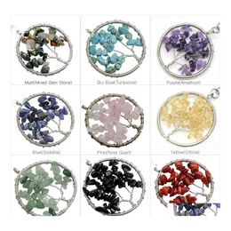 Auto DVR Hanger Kettingen Natuurlijke stenen Gravel Ronde Ronde Vorm edelstenen sieraden Chip Beads Semi Precious Crystal Keychain Pendts ketting voor DH9YR