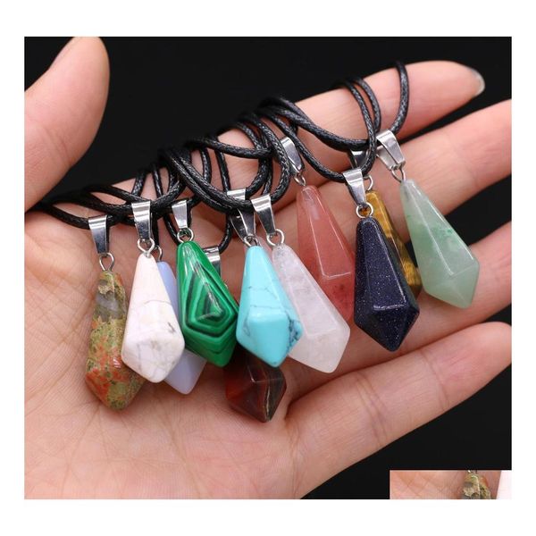 voiture dvr Pendentif Colliers Pendum Reiki Guérison Cristal Énergie Pierre Quartz Corde Chaîne Mode Femmes Hommes Bijoux En Gros Drop Delivery Penda Dhbce