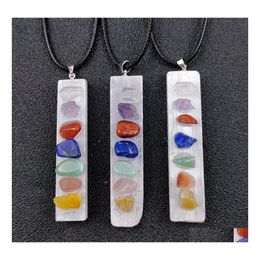 Auto DVR hanger kettingen gips rec ketting reiki genezing cystal cystal zeven chakra kralen energie charmes pendum amet orgoniet sieraden drop deliv dhzv4