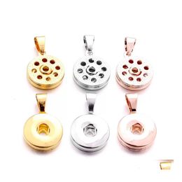 Auto DVR Hanger Kettingen Sier Gold Metal 18mm Ginger Snap Button Base Charms voor doe -het -zelf snaps knoppen ketting oorbellen sieraden Accessorie Dro DHQ9O