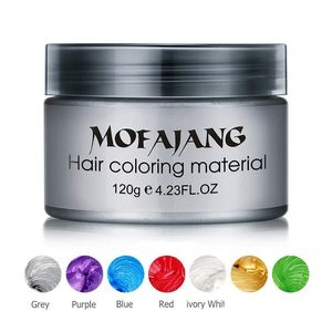 Auto DVR Pomades Waxes Mofajang Hair Wax 120G Sier Oma Gray Pomade 8 Colors Wegwerp Fashion Styling Klei kleurplaten modder Cream Dr Dhemz