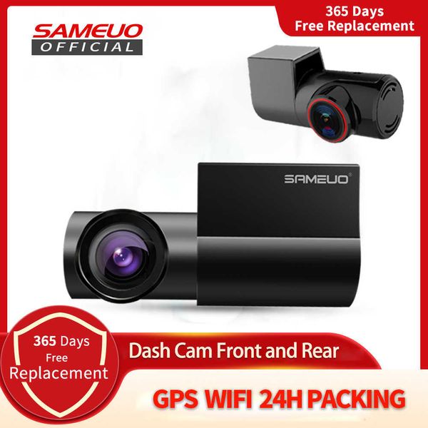 Carro dvr SAMEUO U800 Cam WiFi GPS Dash Camera frontal e traseira Mini Hidde full hd 1080P Super Night Vision DVR 360 Rotação para CarrosHKD230701