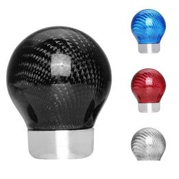 Car Dvr Shift Knob Car Gear Round Thread Shifter 5/6 Speed Transmisión manual Carbon Fiber Color Adapters1 Drop Delivery Mobiles Moto Dh7Pd