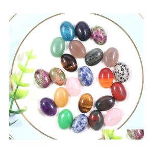 Auto DVR Stone 13x18mm Natural Quartz Agates Crystal Cabochon Ovale losse kralen Gemstone voor doe -het -zelfring oorbellen Sieraden Druppel levering DH2RA