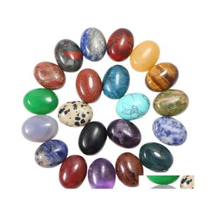 Pierre de dvr de voiture 15x20 mm, agates de quartz naturel, cabochon en cristal, pierre précieuse ovale à dos plat pour bague, boucles d'oreilles, fabrication de bijoux, vente en gros, livraison directe Dhy4T