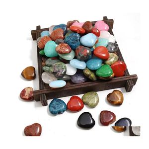 Auto DVR Stone 16x6mm Love Heart Natural Crystal Craft ornamenten Quartz Healing Crystals Energy Reiki Gem woonkamer decoratie druppel