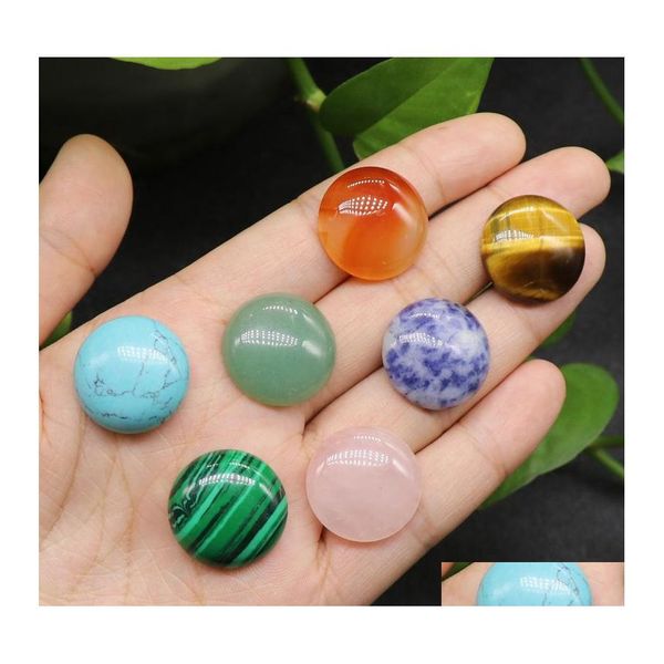 Car dvr Stone 20Mm Flat Back Surtido de forma redonda suelta Cab Cabochons Beads para la fabricación de joyas Venta al por mayor Drop Delivery Dhj5Y