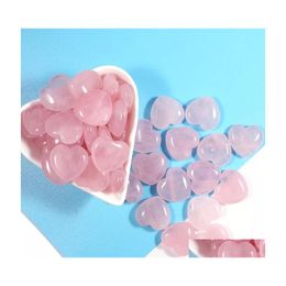 Auto DVR Stone 20x8mm Natural Rose Quartz Crystal Heart Chakra Healing Reiki Gemstone Home Decor Diy Gift Drop Delivery Sieraden DHTZ6