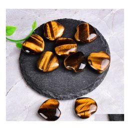 Auto DVR Stone Tiger Eye Hart Turquoise Rose Quartz Agaat Natuurlijke ornamenten Handhandgreep stukken Diy Stones Sieraden maken Accessoires Drop del Dhqmd