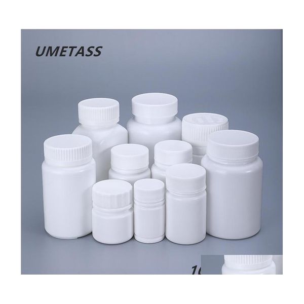 Coche DVR Botellas de almacenamiento Frascos Umetass Plástico médico vacío con tapas Pastillas portátiles Tabletas Capse Contenedor Grado alimenticio 20 ml 30 ml 40 ml 50 ml Dhn4G